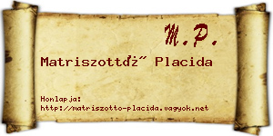 Matriszottó Placida névjegykártya